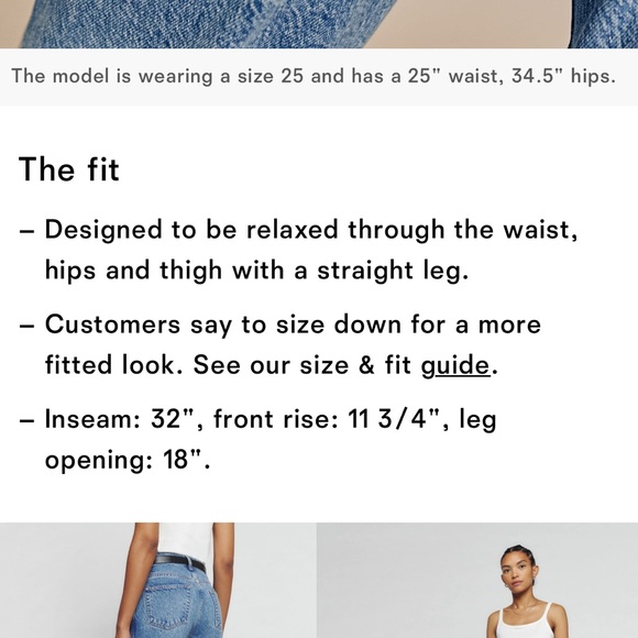 Reformation Val 90s Mid Rise Straight Jeans - Picture 5 of 8